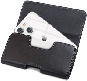 img 4 attached to 📱 Encased Phone Pouch - iPhone 12 Mini / iPhone 13 Mini Holder with Belt Clip and Magnetic Closure - PU Leather Holster for Slim Cases