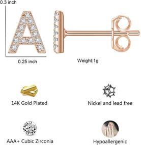 img 3 attached to Hypoallergenic Girls' Jewelry: Stylish Initial Alphabet Earrings for Fashionable Accessorizing