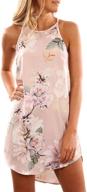 asvivid women's casual halter floral mini dress for summer shift, perfect for beach sundresses logo