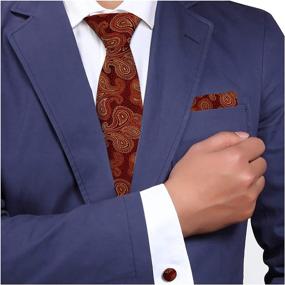 img 3 attached to 👔 Boys' Accessory Set: Neckwear Flower Pocket Square Cufflink H5089 - Neckties