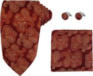 👔 boys' accessory set: neckwear flower pocket square cufflink h5089 - neckties logo