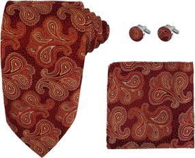 img 4 attached to 👔 Boys' Accessory Set: Neckwear Flower Pocket Square Cufflink H5089 - Neckties