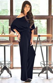 img 1 attached to Stylish and Comfortable KOH KOH Womens 👗 One Off Shoulder Jumpsuit - Perfect for All Occasions!