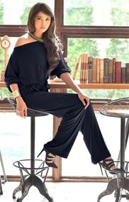 img 2 attached to Stylish and Comfortable KOH KOH Womens 👗 One Off Shoulder Jumpsuit - Perfect for All Occasions!