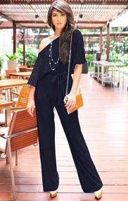 img 3 attached to Stylish and Comfortable KOH KOH Womens 👗 One Off Shoulder Jumpsuit - Perfect for All Occasions!