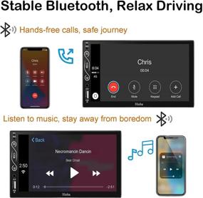 img 2 attached to 7-Inch Double Din Car Stereo with Bluetooth, Apple Carplay/Android Auto, Hieha Touch Screen Car Radio with Backup Camera, AM/FM, Mirror Link, Voice Control, SWC