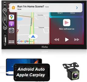 img 4 attached to 7-Inch Double Din Car Stereo with Bluetooth, Apple Carplay/Android Auto, Hieha Touch Screen Car Radio with Backup Camera, AM/FM, Mirror Link, Voice Control, SWC