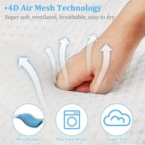 img 1 attached to 🛀 Подушка для ванны WOHPW с технологией 4D Air Mesh и 7 присосками - антискользящая, быстро сохнущая, улучшенная поддержка шеи и спины - подходит для всех ванн, горячих ванн и домашних спа-салонов.