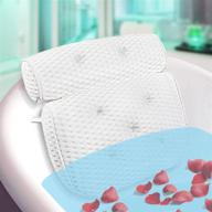 🛀 подушка для ванны wohpw с технологией 4d air mesh и 7 присосками - антискользящая, быстро сохнущая, улучшенная поддержка шеи и спины - подходит для всех ванн, горячих ванн и домашних спа-салонов. логотип