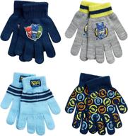 🧤 stay warm with pj masks boys' winter gloves: 4 pack of gloves and mittens for toddlers and little boys logo