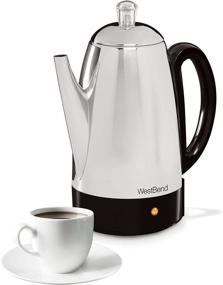 img 2 attached to ☕ Silver West Bend 54159 Classic Stainless Steel Electric Coffee Percolator with Detachable Cord, Heat-Resistant Handle and Base, 12-Cup Capacity