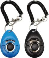 🐾 2 pcs pet training clicker with wrist strap - ideal for dogs, cats, horses, birds, and puppies logo