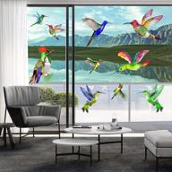 🐦 anti-collision hummingbird window clings - decorative bird window decals for sliding glass doors (12 pack) logo