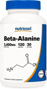 img 4 attached to Nutricost 3400mg Beta-Alanine Capsules (120 Caps, 30 Servings) - Powerful Beta Alanine, Gluten-Free & Non-GMO, 850mg Per Capsule