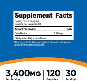 img 3 attached to Nutricost 3400mg Beta-Alanine Capsules (120 Caps, 30 Servings) - Powerful Beta Alanine, Gluten-Free & Non-GMO, 850mg Per Capsule