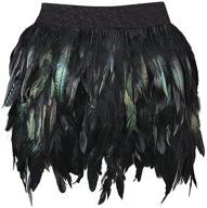 👗 miuco faux feather a-line mini skirt for women logo