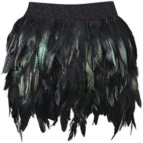 img 3 attached to 👗 Miuco Faux Feather A-Line Mini Skirt for Women