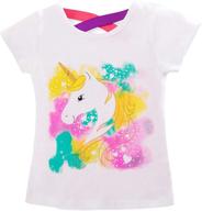 🦄 cotton unicorn t shirt printing: girls' clothing for trendy tops, tees & blouses by ttyaovo logo