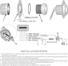 img 1 attached to 🛥️ 2" 12V Fuel Level Gauge Resistance - 240-33 Ohm 24V RV Universal Oil Meter with E-1/2-F Indicating Range, Lighting Background and Anti-Fogging Waterproof Stainless Stress Frame - Ideal for Boat Marine