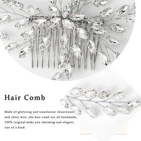 img 1 attached to 💍 Silver Rhinestone Wedding Hair Comb - Unicra Brides Bridal Headpiece Accessories for Women, Bridesmaids, and Girls