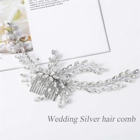 img 2 attached to 💍 Silver Rhinestone Wedding Hair Comb - Unicra Brides Bridal Headpiece Accessories for Women, Bridesmaids, and Girls