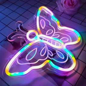 img 4 attached to 🦋 Stylish DIVATLA Neon Butterfly Light sign: 3D art, USB powered, colorfully dimmable (Butterfly Mix)