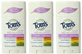 img 1 attached to Tom's of Maine Beautiful Earth Natural Deodorant | Long-Lasting 2.25 oz (Pack of 3) for Effective Odor Protection