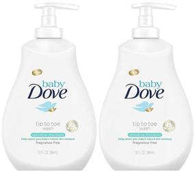 img 2 attached to 👶 Dove Baby Sensitive Tip To Toe Wash 13 Ounce Pump (384ml) (2 Pack)