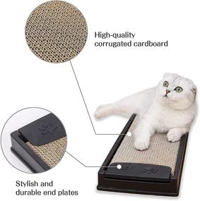 img 1 attached to LIOOPET Wall-Mounted Cat Scratching Post with Rechargeable Cardboard Cat Scratcher