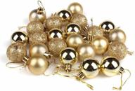 🎄 24-piece mini shatterproof christmas ball ornaments set for tree decoration, 3cm/1.18'' - golden логотип