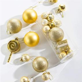 img 2 attached to 🎄 24-Piece Mini Shatterproof Christmas Ball Ornaments Set for Tree Decoration, 3cm/1.18'' - Golden