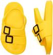woueoi toddler boys girls slide sandals slip on footbed beach pool water shoes（little kid 9 5 10 black logo