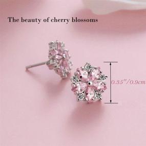 img 3 attached to CICINIO Flower Earrings: 925 Sterling Silver Small Cherry Blossom Studs for Women & Girls with Hypoallergenic Properties, Complete with Box