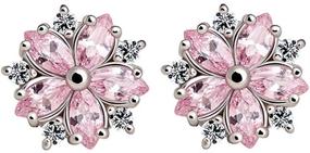 img 4 attached to CICINIO Flower Earrings: 925 Sterling Silver Small Cherry Blossom Studs for Women & Girls with Hypoallergenic Properties, Complete with Box