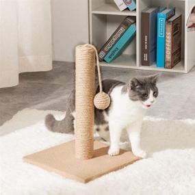 img 3 attached to 🐱 MXiiXM Natural Sisal Cat Scratching Post, 100% Sisal Cat Climbing Tower Furniture Tree for Kittens - Interactive Cat Play Tower Activity Centre, Kitty Climber House (12.0 x 12.0 x 16 Inch, Scratching Post)