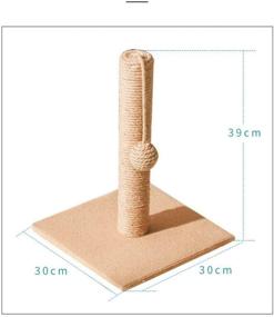 img 1 attached to 🐱 MXiiXM Natural Sisal Cat Scratching Post, 100% Sisal Cat Climbing Tower Furniture Tree for Kittens - Interactive Cat Play Tower Activity Centre, Kitty Climber House (12.0 x 12.0 x 16 Inch, Scratching Post)