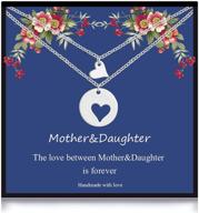 👩 always charm mother daughter necklace set: heart-shaped matching cutout pendants - ideal thanksgiving gift for mom and daughter logo