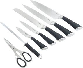 img 1 attached to 🔪 Набор ножей VonShef Professional Stainless Steel - 7 предметов с рукоятками с мягким захватом и вращающимся блоком