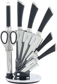 img 4 attached to 🔪 Набор ножей VonShef Professional Stainless Steel - 7 предметов с рукоятками с мягким захватом и вращающимся блоком