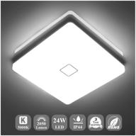 💡 airand square led ceiling light flush mount 24w 12.6in - 5000k daylight white led ceiling lamp for kitchen bathroom hallway - energy efficient, no flicker, high lumens, ip44, 80ra+, equivalence of 180w логотип