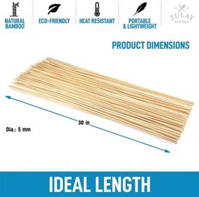 img 2 attached to 🔥 Premium Bamboo Marshmallow Roasting Sticks for Smores, Pack of 40 - 30" Extra Long Bamboo Skewers, 5mm Thickness for Grilling Hot Dogs, Kebabs & More - by Zulay