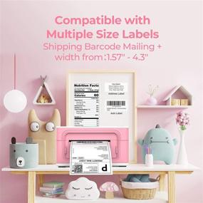 img 1 attached to 🖨️ Pink Label Printer by MUNBYN: 4x6 Thermal Printer for Shipping Packages & Small Business, Compatible with USPS, UPS, FedEx, Shopify, Amazon, Ebay, and More!