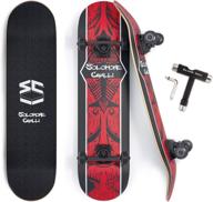 🛹 solomone cavalli complete skateboard: 31'' double kick concave, ideal for beginners to pros - kids, teens, adults - includes all-in-one skate t-tool logo