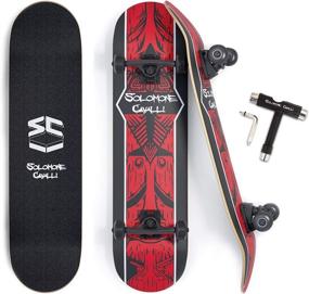 img 4 attached to 🛹 Solomone Cavalli Complete Skateboard: 31'' Double Kick Concave, Ideal for Beginners to Pros - Kids, Teens, Adults - Includes All-in-One Skate T-Tool