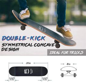 img 1 attached to 🛹 Solomone Cavalli Complete Skateboard: 31'' Double Kick Concave, Ideal for Beginners to Pros - Kids, Teens, Adults - Includes All-in-One Skate T-Tool