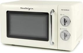 img 4 attached to Nostalgia RMOD7IVY Retro Microwave: 0.7 Cu. Ft., 700-Watt, Turn Dials, Chrome Handle, Ivory