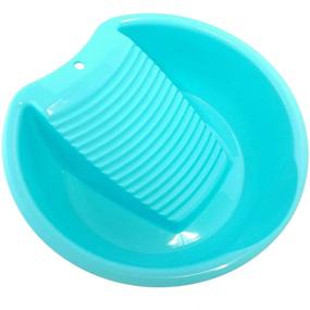 img 4 attached to 👕 Ohisu Blue Washboard Basin: The Ultimate Solution for Hand Washing Clothes & Delicate Items!