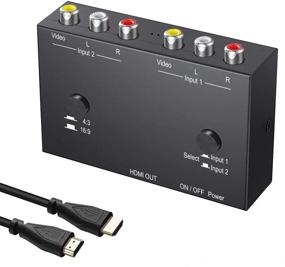 img 4 attached to Многоканальный AV в HDMI конвертер с двумя входами RCA и 1 выходом HDMI - поддерживает форматы 16:9/4:3 для игровых приставок, DVD-плееров, VHS и многого другого!