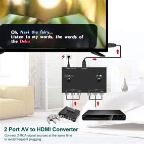 img 1 attached to Многоканальный AV в HDMI конвертер с двумя входами RCA и 1 выходом HDMI - поддерживает форматы 16:9/4:3 для игровых приставок, DVD-плееров, VHS и многого другого!