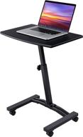 💻 seville classics off65854 mobile laptop computer desk cart - height-adjustable & slim - black logo